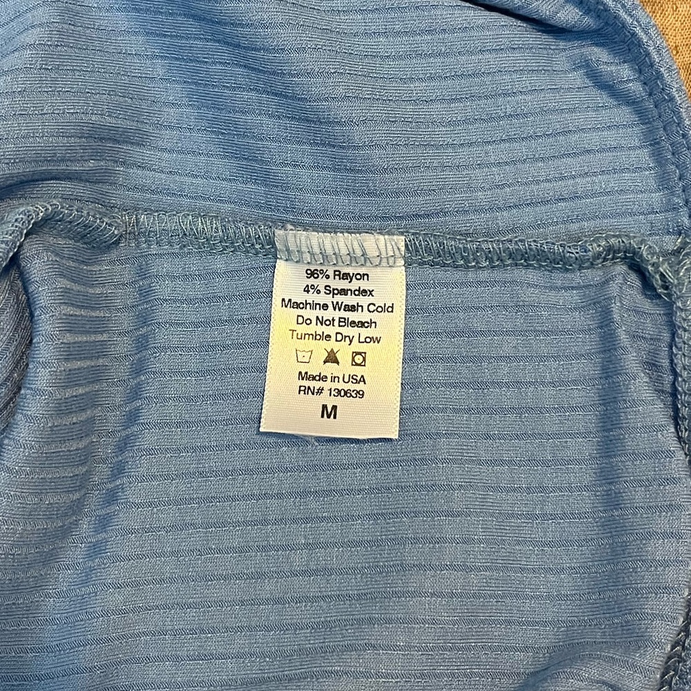 Free People Ribbed Liz Wrap Tank Sky Blue - Picture 6 of 6
